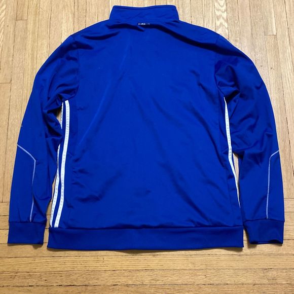 Adidas Full Zip Athletic Track Jacket 3-Stripes Blue White Large 2011 - Picture 6 of 6